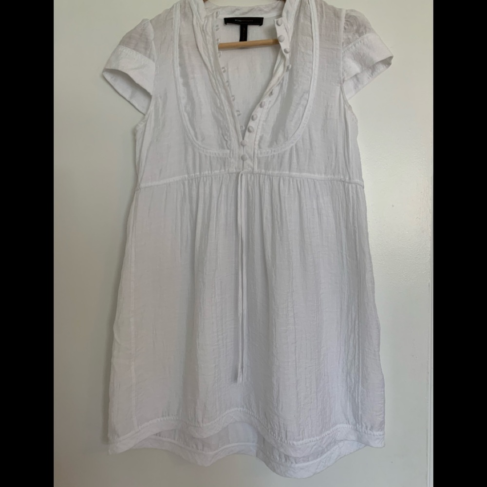 BCBGMaxazria White Short Sleeved Dress Size XXS